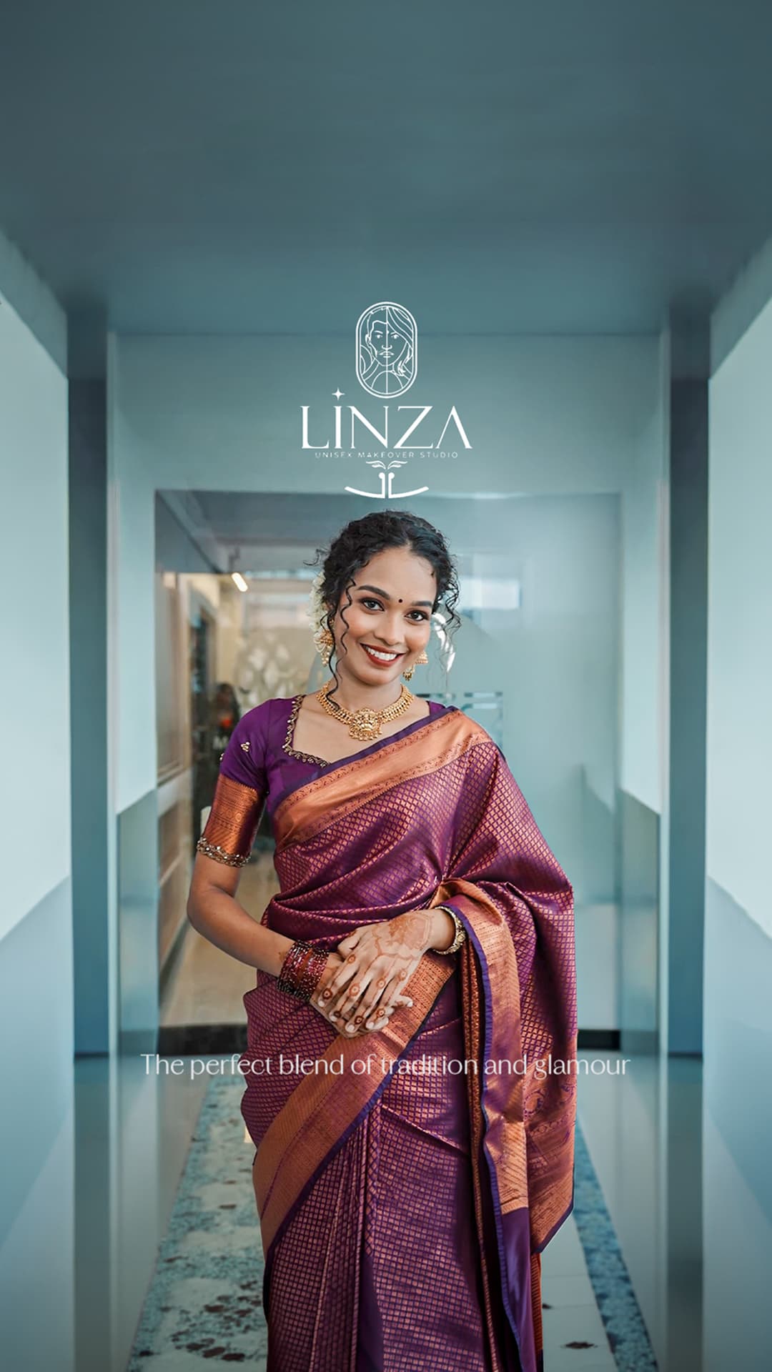 Kanjeevaram Bride by Linza Makeover Studio